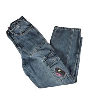 Empyre Cargo Carpenter Jeans Womens Sz 6 Embroidered skater Phone Y2K  Pants